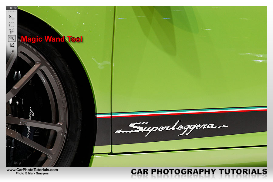 Using the Magic Wand Tool I could perfectly select the Superleggera script from a photo in my archives